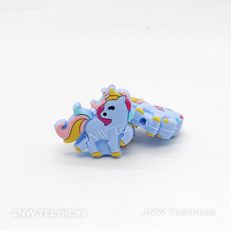 Blue  Unicorn Silicone focal Beads