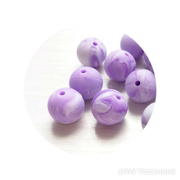 Silicone Rounds - Marble Purple 68