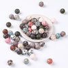 10pcs 15mm Silicone Printed Round Beads
