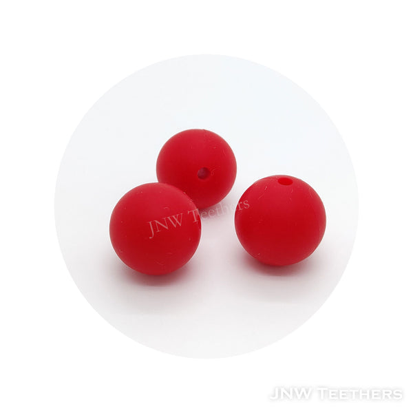 Silicone round beads Christmas Red 126