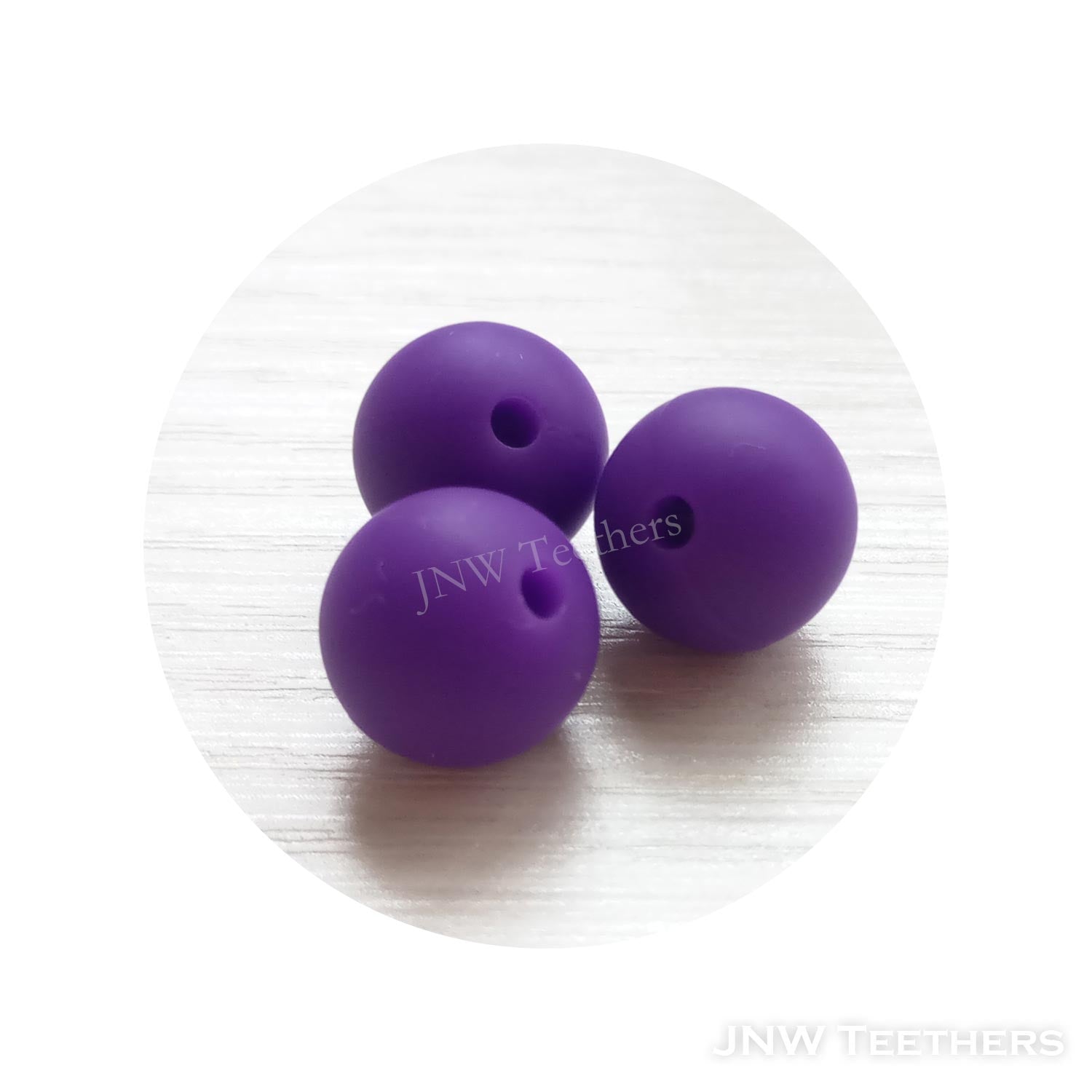 Silicone round beads Grayish Purple #6