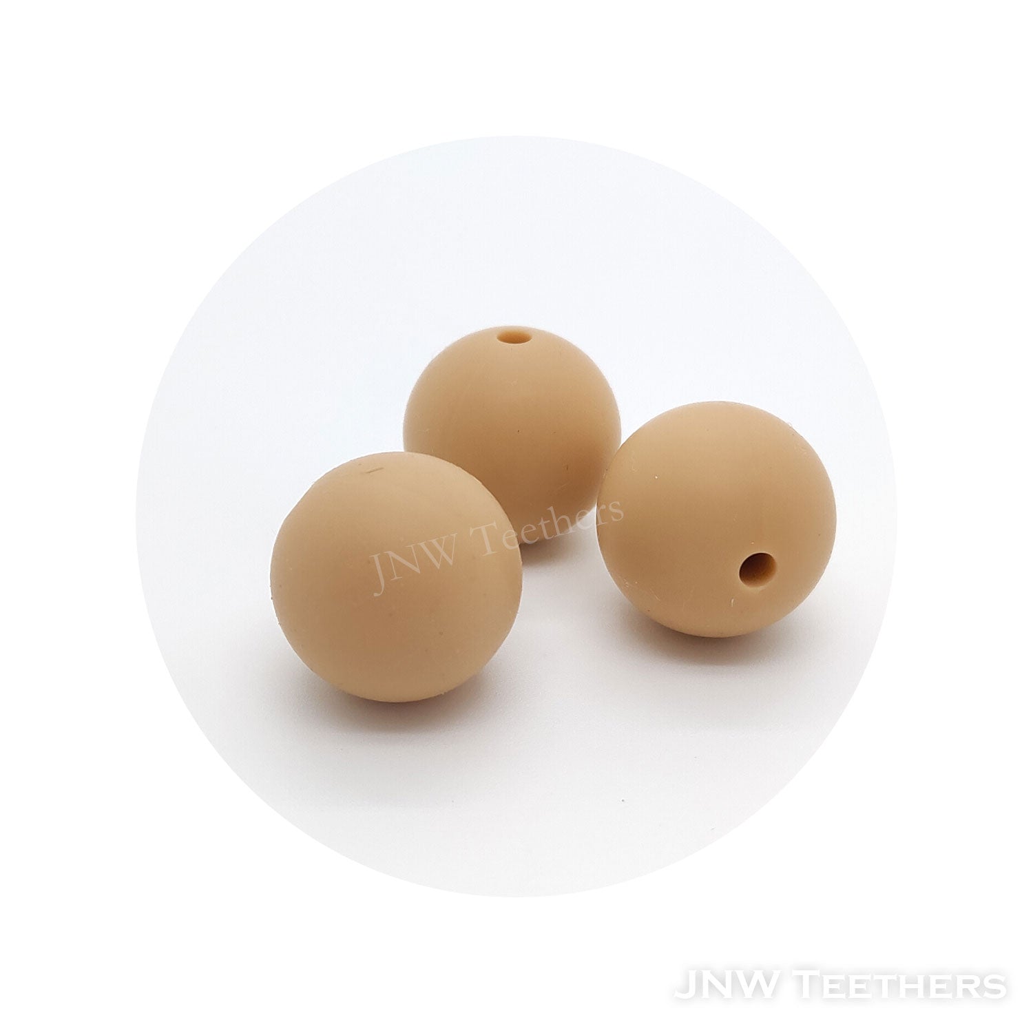 Silicone round beads Khaki Yellow 115