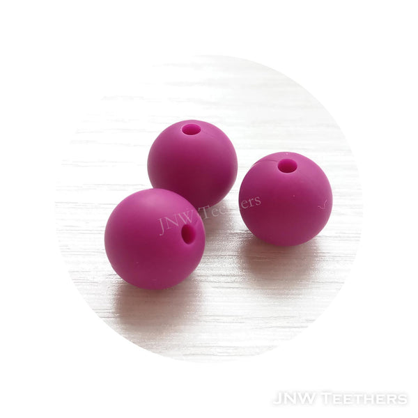 Silicone round beads Magenta #9