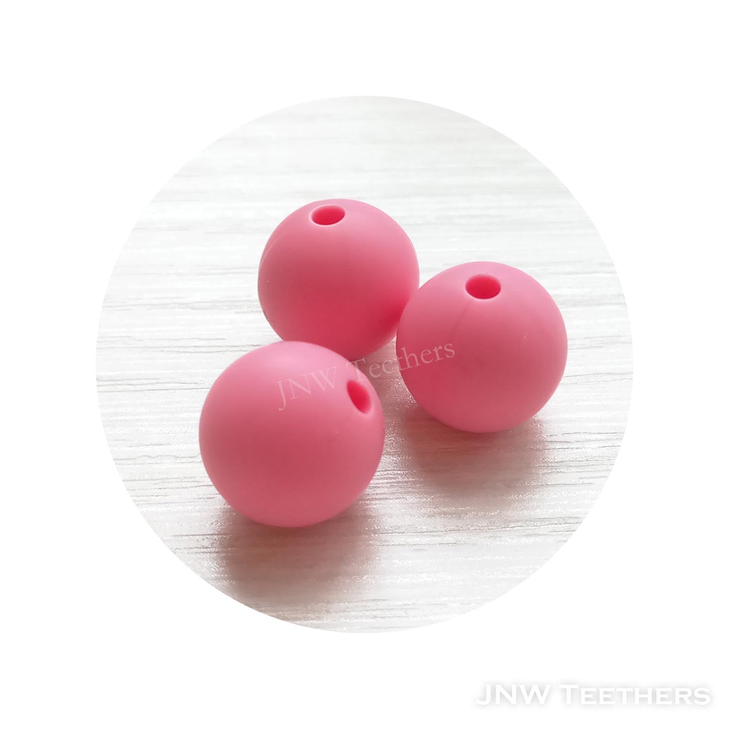 Silicone round beads baby pink #7