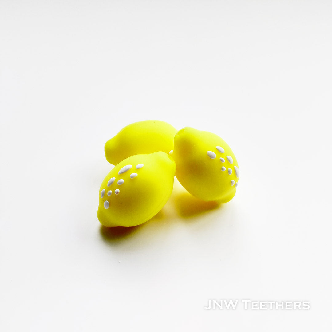 3D Silikonperle Zitrone, Silikonihelmi, sitruuna keltainen