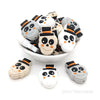 Skeleton in black hat silicone focal beads