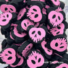 Skull mouse silicone focal beads pink
