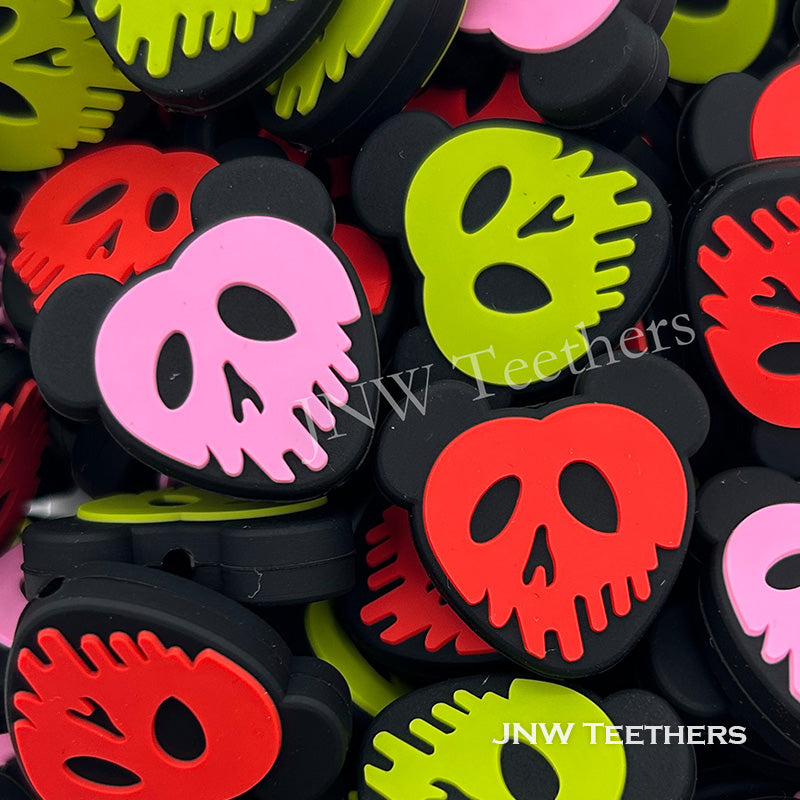 Skull mouse silicone focal beads