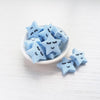 Sleeping star silicone focal beads blue