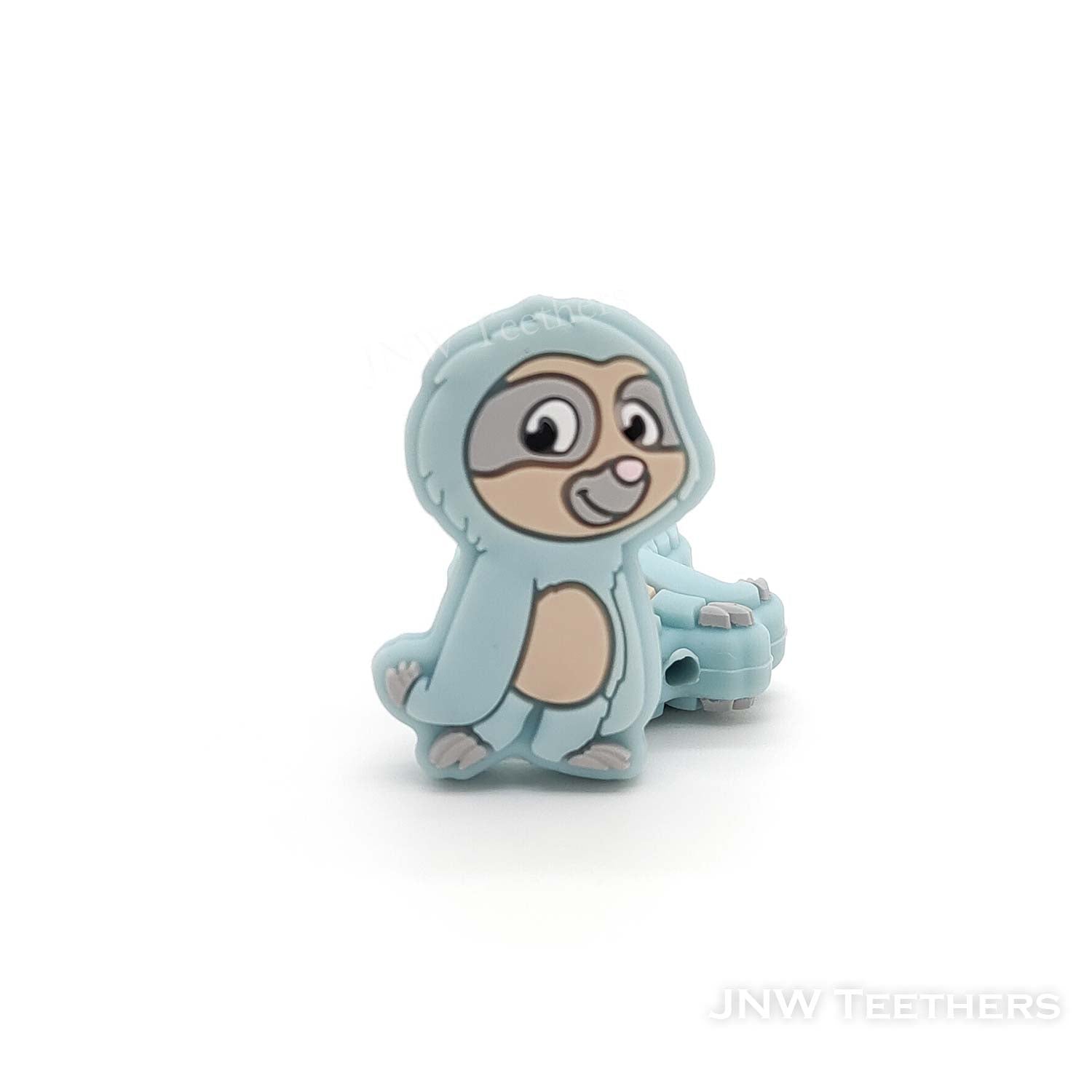 Sloth silicone focal beads blue