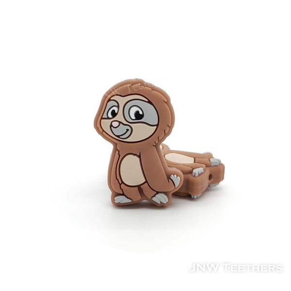 Sloth silicone focal beads brown