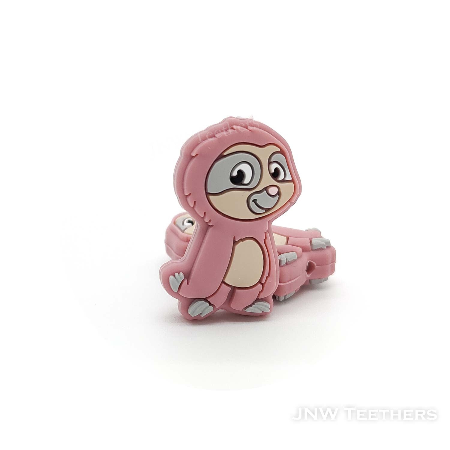 Sloth silicone focal beads dusty rose