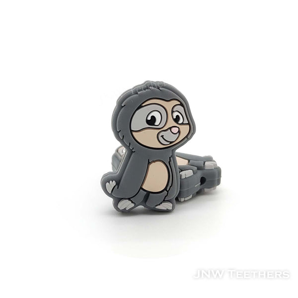 Sloth silicone focal beads gray