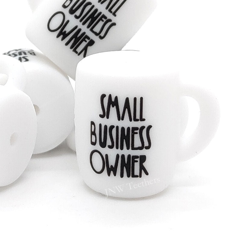 Small business owner printed coffee mug silicone beads wholesale