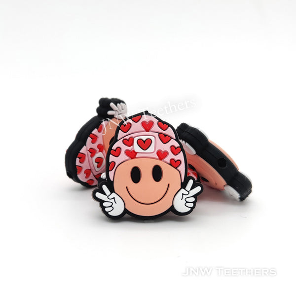 Smiling Face Silicone Focal Beads