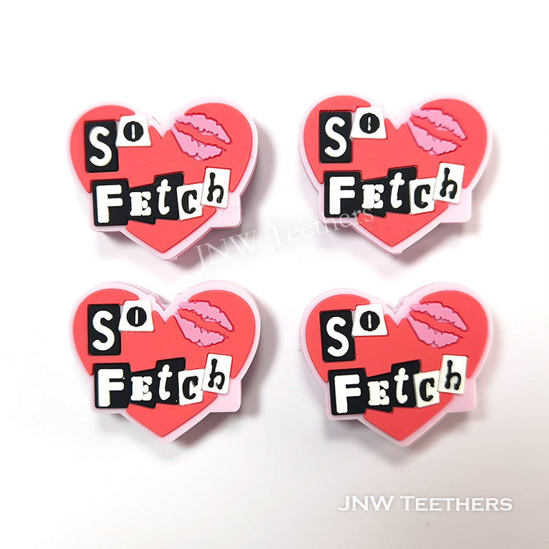 So fetch red heart silicone focal beads