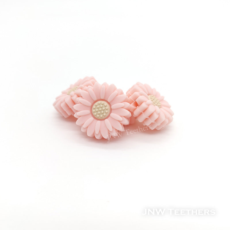 Pink 20mm Mini Daisy Silicone Focal Beads