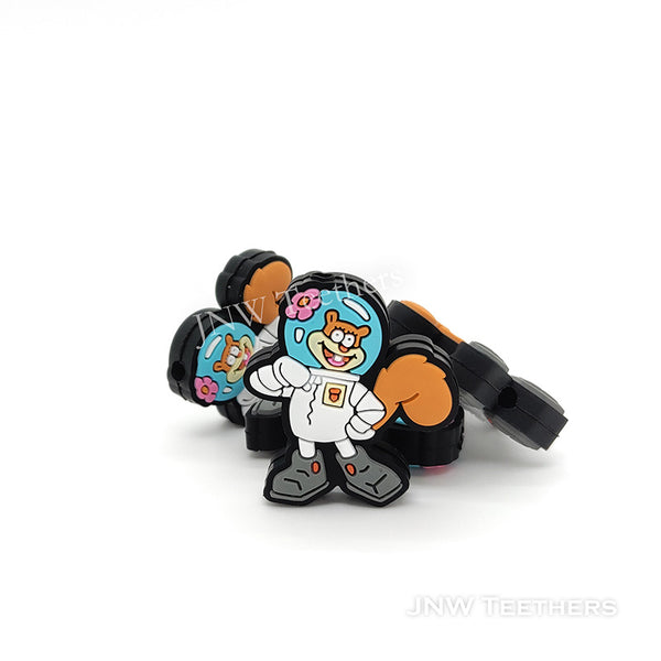 Cartoon Spaceman Squirrel Silicone Focal Beads
