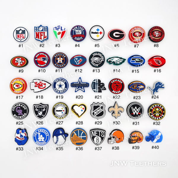 Football teams silicone focal beads