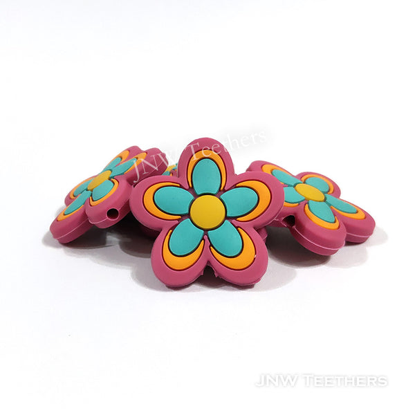 Flower silicone focal bead