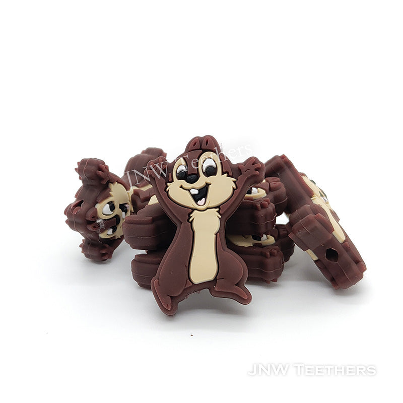 Chocolate Squirrel Silicone Beads