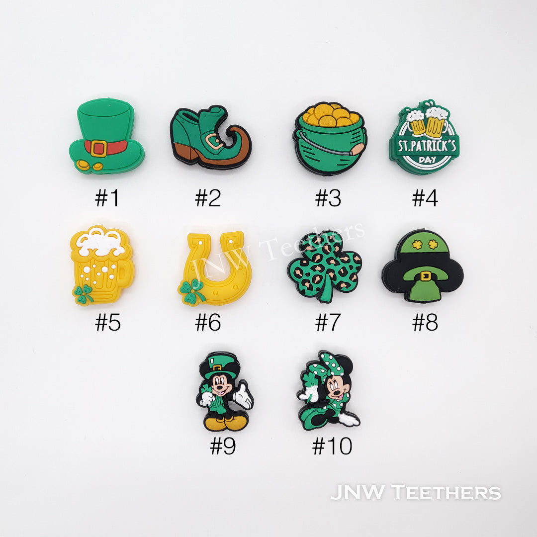 St. Patrick's day silicone focal beads