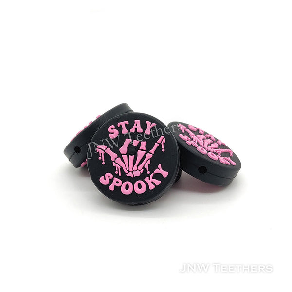 Pink Stay Spooky Silicone Focal Beads