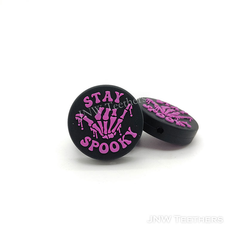 Purple Stay Spooky Silicone Focal Beads