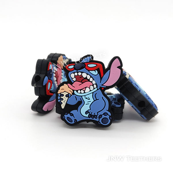 Stitch eating ice cream silicone focal beads.