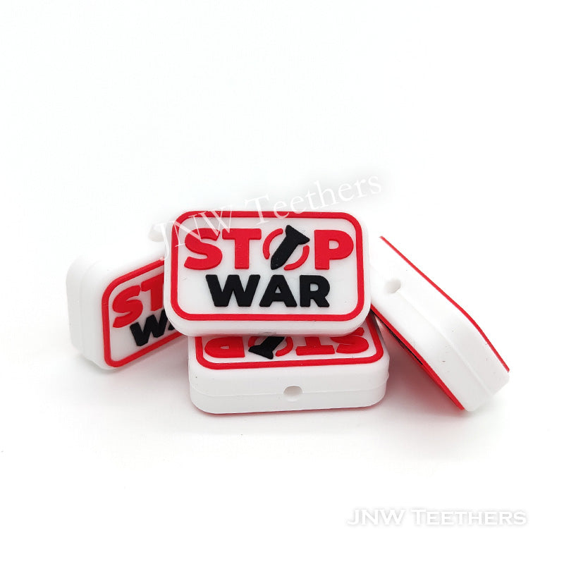 Stop War silicone focal beads