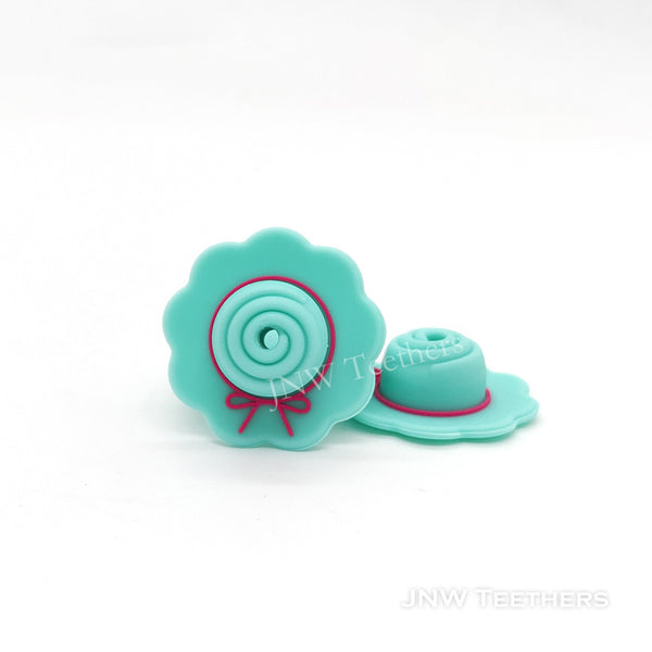 mint summer hat silicone focal beads