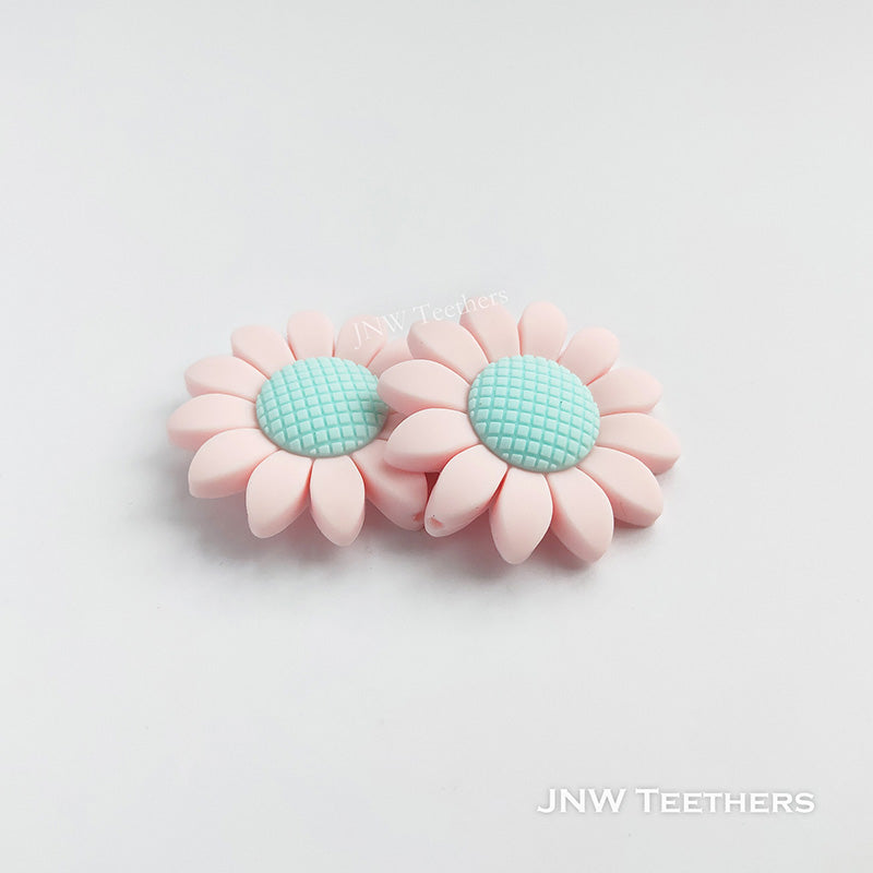 40mm Large Sunflower Silicone Beads pink
