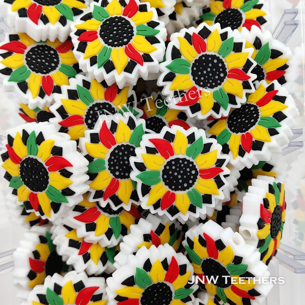 Sunflower Silicone Focal Beads