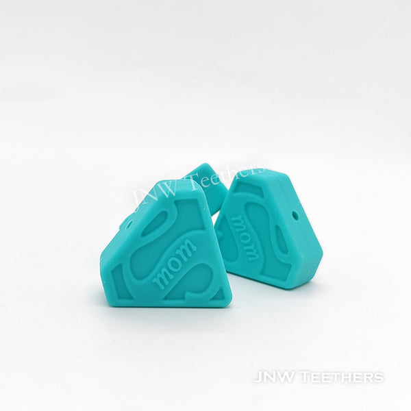 Turquoise super mom silicone focal beads