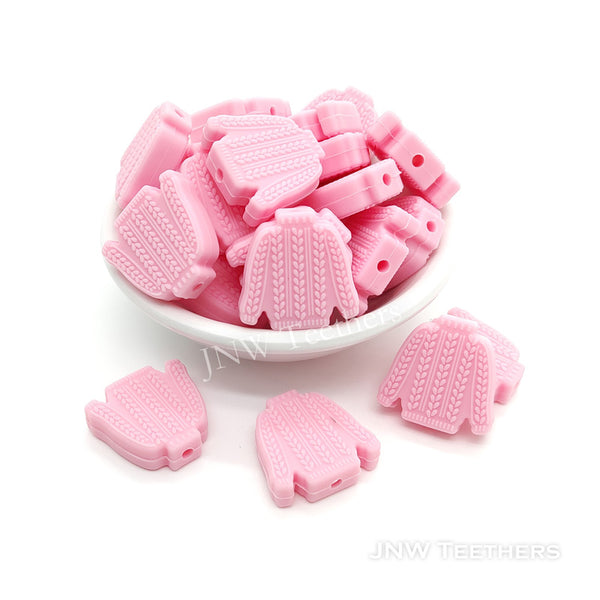 Pink sweater silicone focal beads