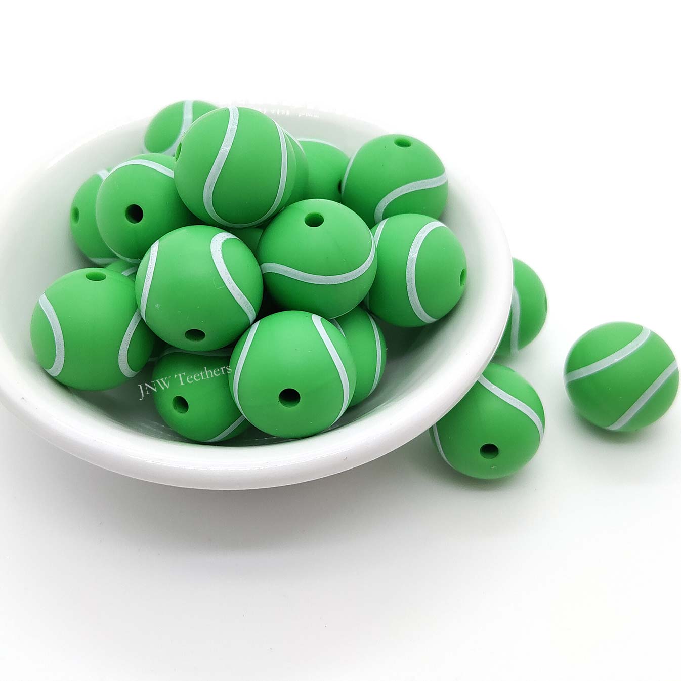 15mm Tennis Silicone Print Round Beads