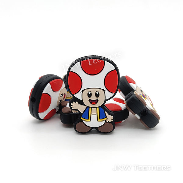 Toad mushroom silicone focal beads
