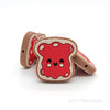 Toast bread silicone focal beads red