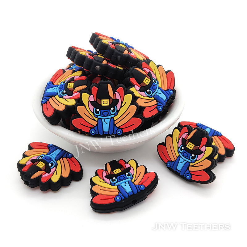 Turkey Stitc in hat silicone focal beads