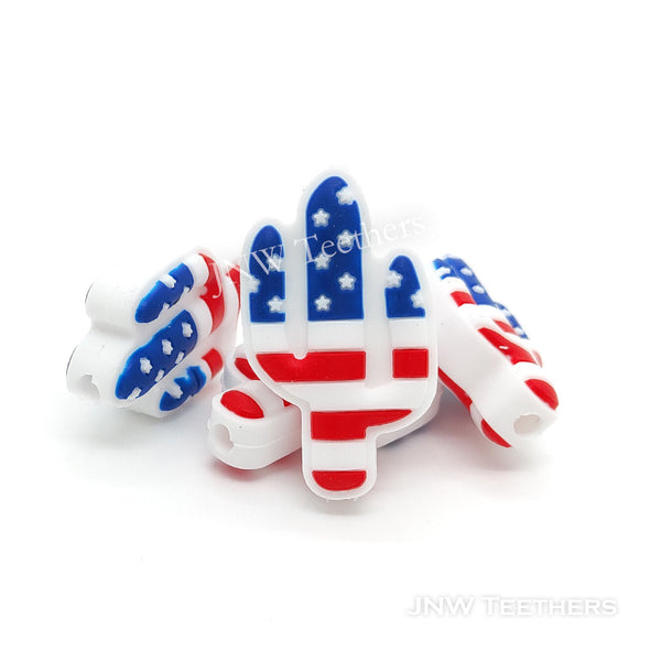 American flag cactus silicone focal bead