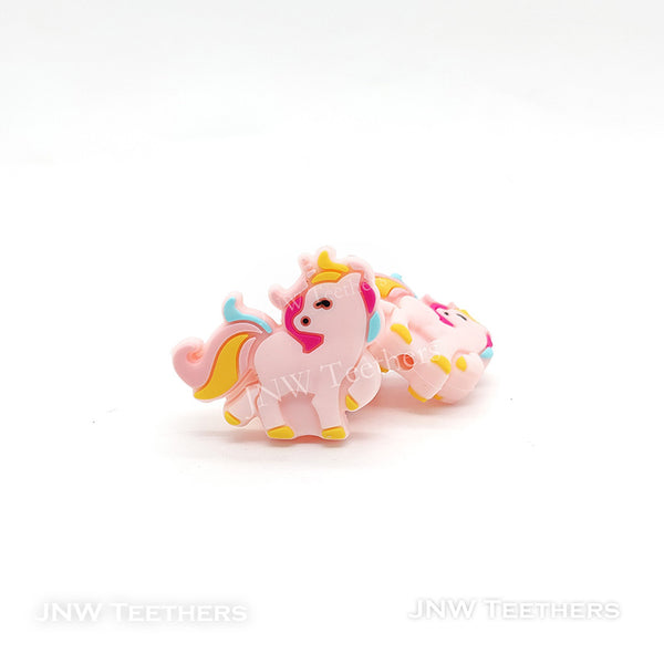 Peachy Pink  Unicorn Silicone Beads