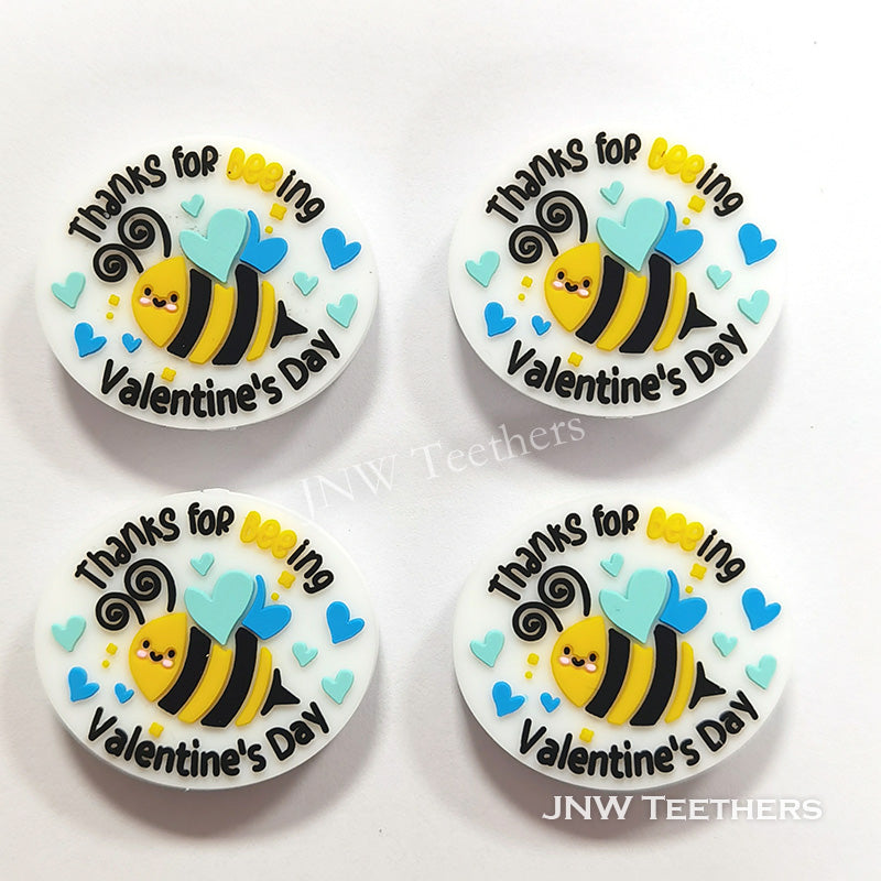 Valentine's Day thanks for beeing bee silicone focal beads