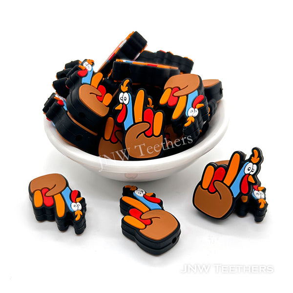 Victory chicken silicone focal beads