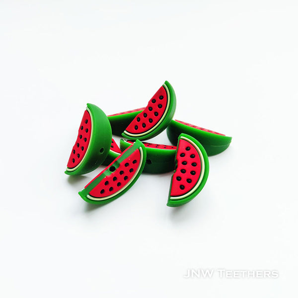 Watermelon silicone focal beads