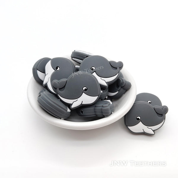 Dim gray whale silicone focal beads