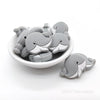 Light gray whale silicone focal beads