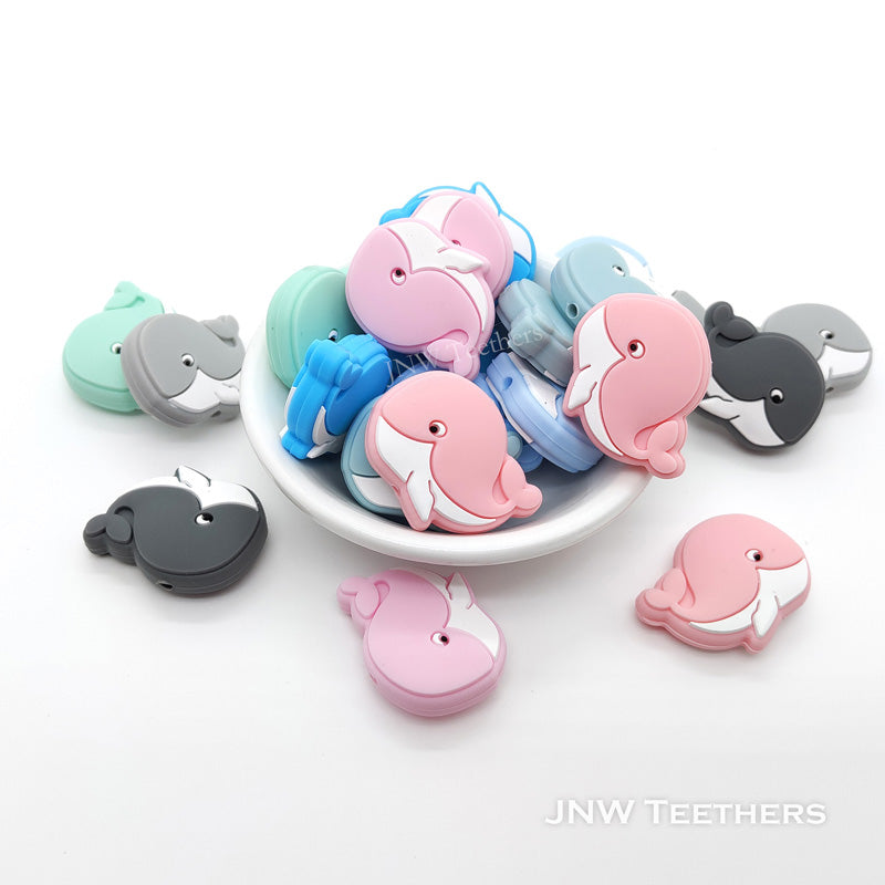 Whale silicone focal beads