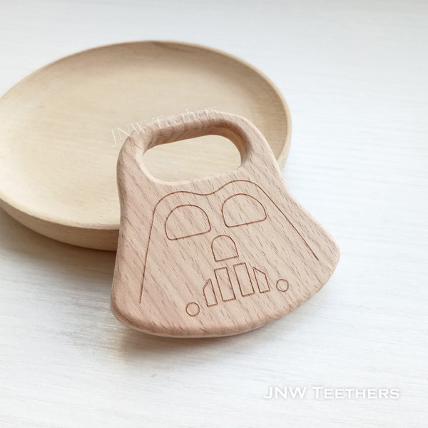 Engraved darth vader wooden teether