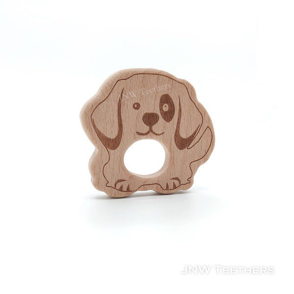 Engraved Dog Wooden Teether