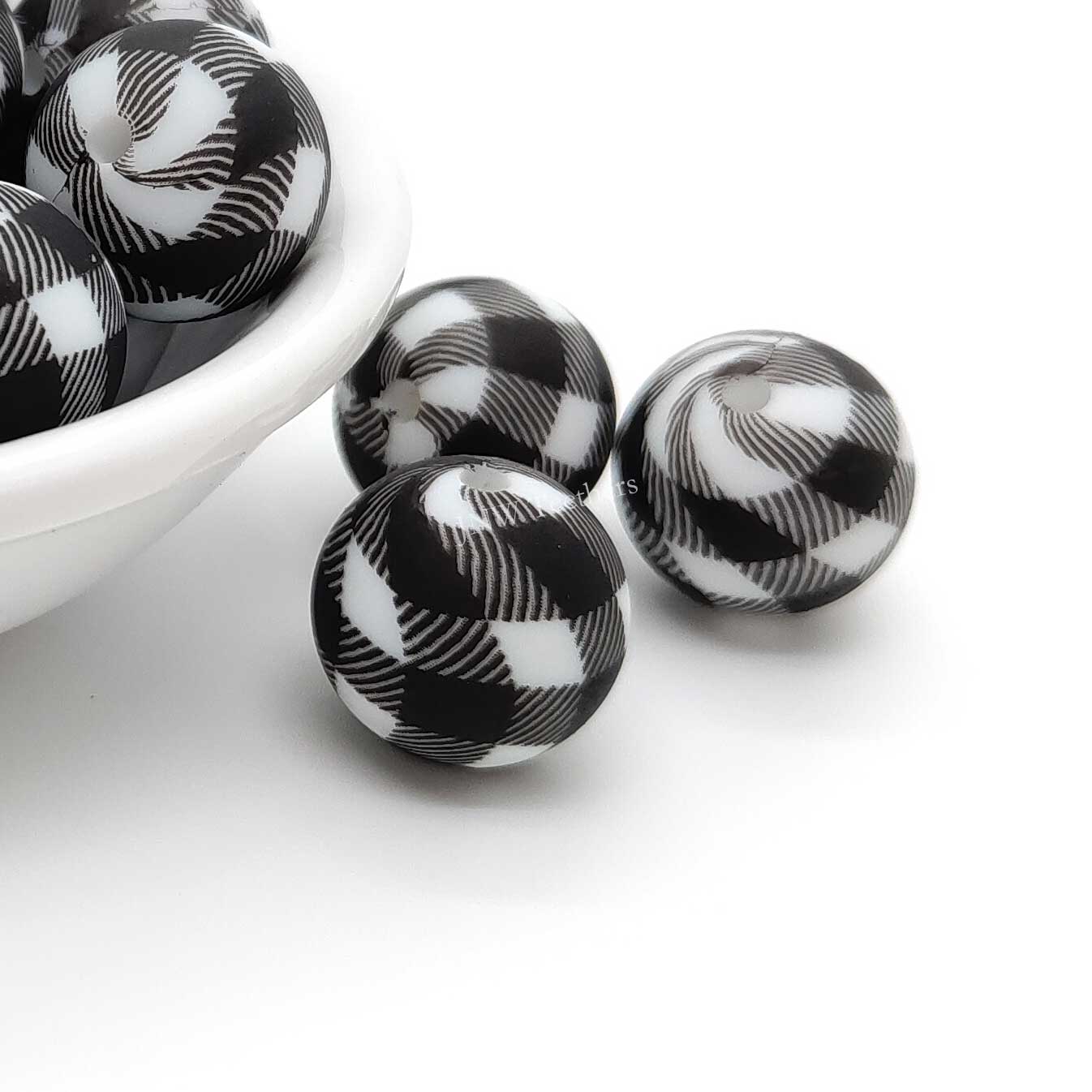 15 mm Silikonperlen mit Zitronen-Aufdruck – 10 Perlen